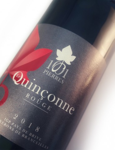 Étiquette du Quinçonne Rouge - 1001 Pierres - Vin - 75 cl - cuvée 2018